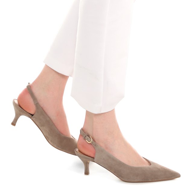 Женские туфли с открытой пяткой (слинг-бэк) FURLA FURLA CORE, Артикул YH96FCD, серо-коричневый | 3868357. Ракурс 4