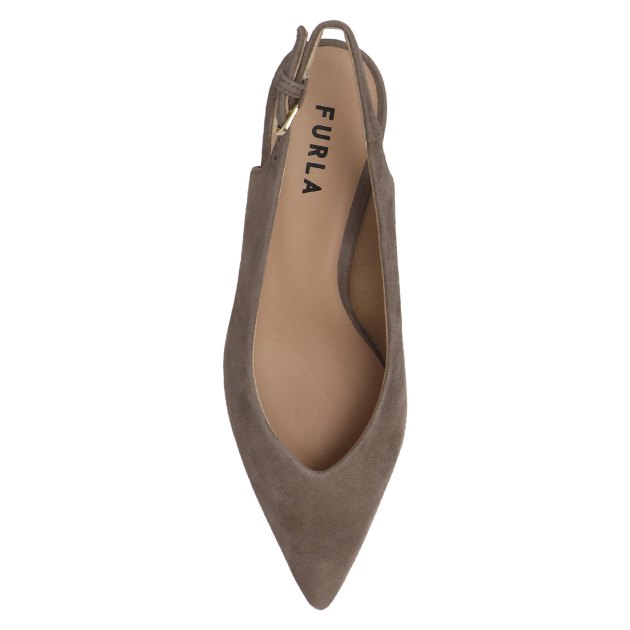Женские туфли с открытой пяткой (слинг-бэк) FURLA FURLA CORE, Артикул YH96FCD, серо-коричневый | 3868357. Ракурс 2