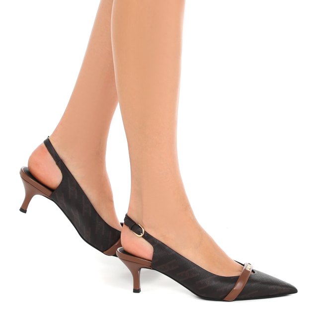 Женские туфли с открытой пяткой (слингбэк) FURLA FURLA CORE, Артикул YH38FCD, темно-коричневый | 3870331. Ракурс 4