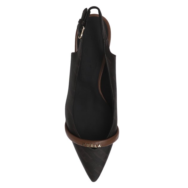 Женские туфли с открытой пяткой (слингбэк) FURLA FURLA CORE, Артикул YH38FCD, темно-коричневый | 3870331. Ракурс 2