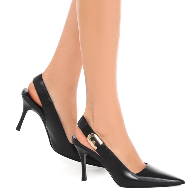 Женские туфли с открытой пяткой (слинг-бэк) FURLA FURLA SIGN, Артикул YG05SGN, черный | 3871494. Ракурс 4