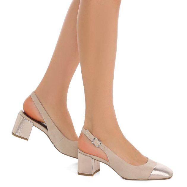 Женские туфли с открытой пяткой (слинг-бэк) MARCO TOZZI BITTO, Артикул 2-2-29610-42, бежевый | 3872393. Ракурс 4