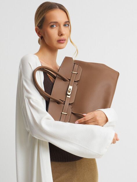 Женский тоут TENDANCE, Артикул MRH23-097L, коричневый | 3882338. Ракурс 2
