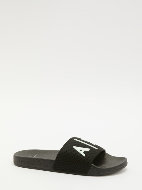 Мужские шлепанцы ARMANI EXCHANGE MYKONOS, Артикул XUP001, черный | 3885007. Ракурс 3