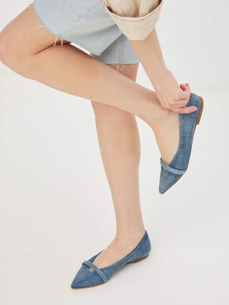 Женские балетки из денима HALMANERA LANA, Артикул LANA 51, синий | 3893672. Ракурс 2