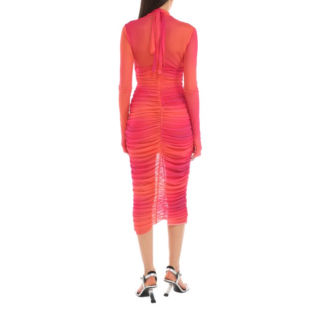 Женское платье VERSACE JEANS COUTURE PLAQUE, Артикул 76HAO918, оранжевый | 3898770. Ракурс 4