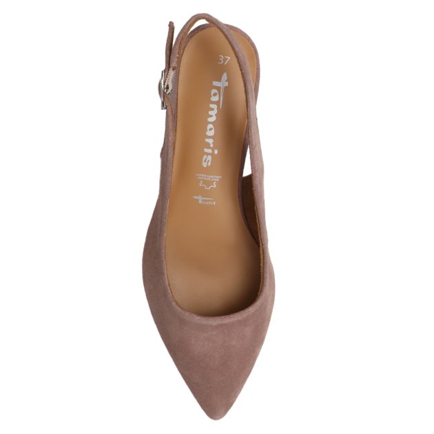 Женские туфли с открытой пяткой (слинг-бэк) TAMARIS CUPONE, Артикул 1-1-29500-42, серо-бежевый | 3901759. Ракурс 2