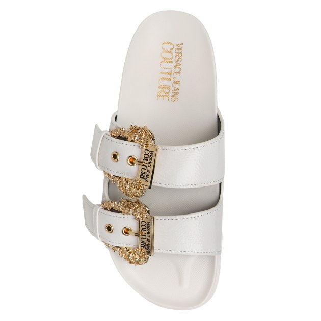 Женские шлепанцы VERSACE JEANS COUTURE ARIZONA, Артикул 76VA3SM1, белый | 3904341. Ракурс 2