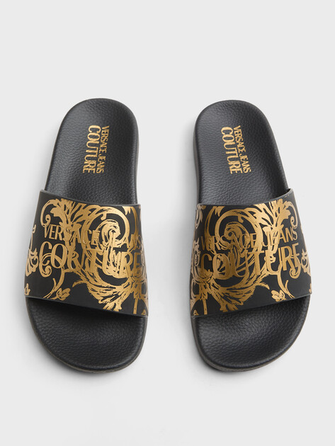 Женские сланцы VERSACE JEANS COUTURE SHELLY, Артикул 76VA3SQ3, черный | 3904382. Ракурс 5