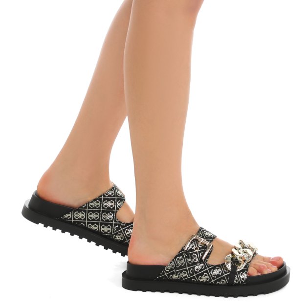 Женские шлепанцы GUESS FATEMA, Артикул FL6FATFAL03, черный | 3911846. Ракурс 8