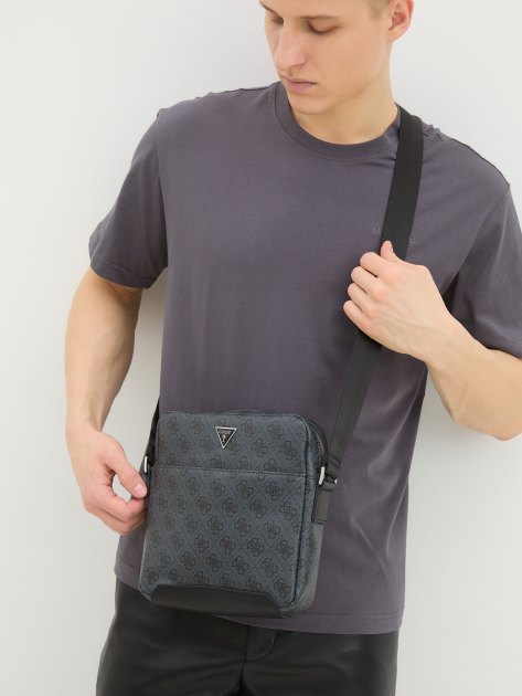 Мужская сумка через плечо GUESS TORINO TOP ZIP CROSSBODY FLAT, Артикул HMTOLOP4258, черный | 3914356. Ракурс 2 Мужская сумка через плечо GUESS TORINO TOP ZIP CROSSBODY FLAT, Артикул HMTOLOP4258, черный | 3914356. Ракурс 2