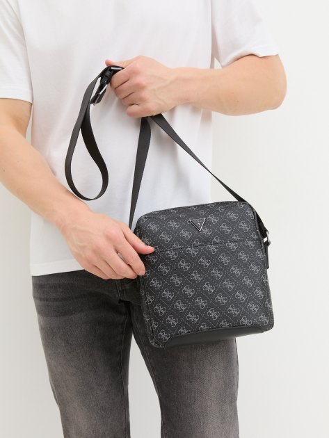 Мужская сумка через плечо GUESS TORINO TOP ZIP CROSSBODY FLAT, Артикул HMTOLOP4258, черный | 3914358. Ракурс 2 Мужская сумка через плечо GUESS TORINO TOP ZIP CROSSBODY FLAT, Артикул HMTOLOP4258, черный | 3914358. Ракурс 2