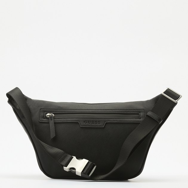 Мужская поясная сумка GUESS MILANO MAXI BUM BAG W FRT PKT, Артикул HMMISAP4256, черный | 3914367. Ракурс 3
