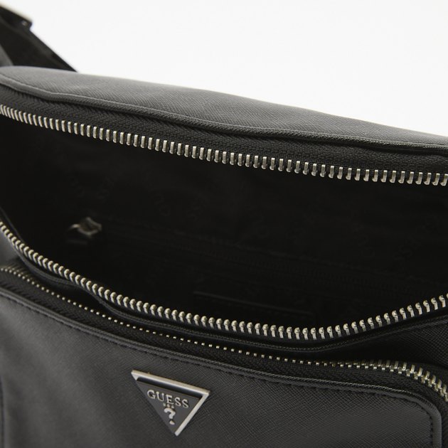 Мужская поясная сумка GUESS MILANO MAXI BUM BAG W FRT PKT, Артикул HMMISAP4256, черный | 3914367. Ракурс 5