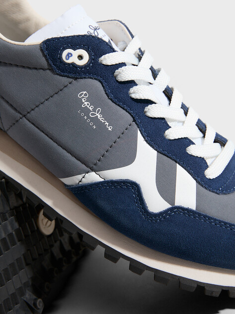 Мужские кроссовки PEPE JEANS BRIT-ON PRINT M, Артикул PMS40005, темно-синий | 3917357. Ракурс 4