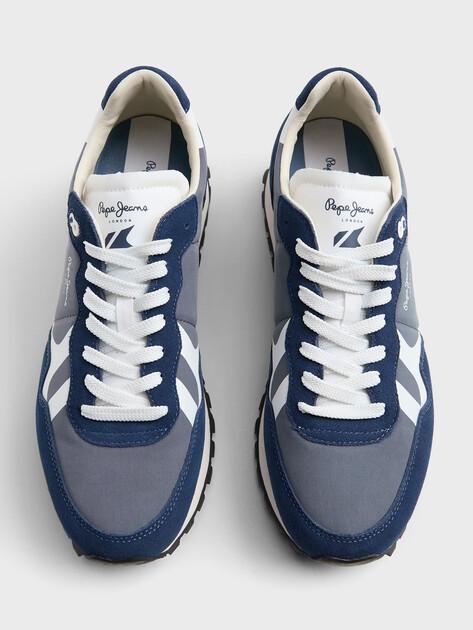 Мужские кроссовки PEPE JEANS BRIT-ON PRINT M, Артикул PMS40005, темно-синий | 3917357. Ракурс 5