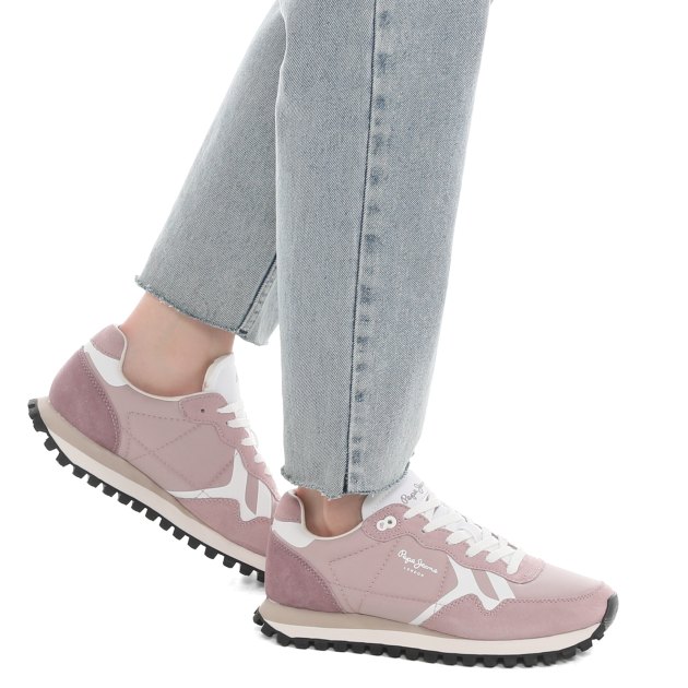 Женские кроссовки PEPE JEANS BRIT-ON PRINT W, Артикул PLS40013, серо-розовый | 3917379. Ракурс 8