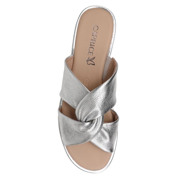 Женские шлепанцы CAPRICE MONACO, Артикул 9-9-27100-42, серебряный | 3920337. Ракурс 2
