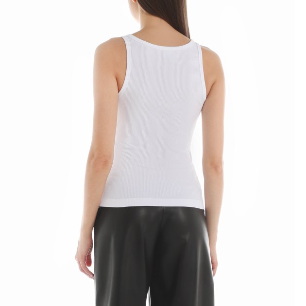 Женская майка MO5CH1NO JEANS WHITE BLACK.. AND MORE, Артикул 0812 SS24, белый | 3931924. Ракурс 4