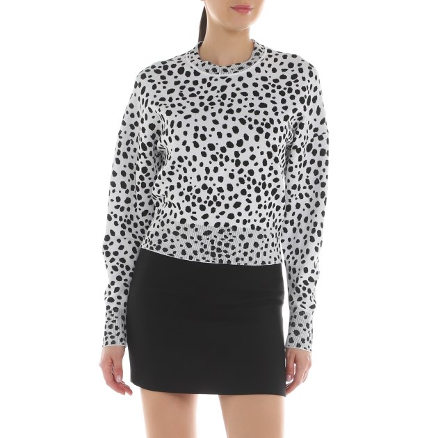 Женский джемпер MO5CH1NO JEANS LEO PRINT, Артикул 0922 SS24, белый | 3931950. Ракурс 2