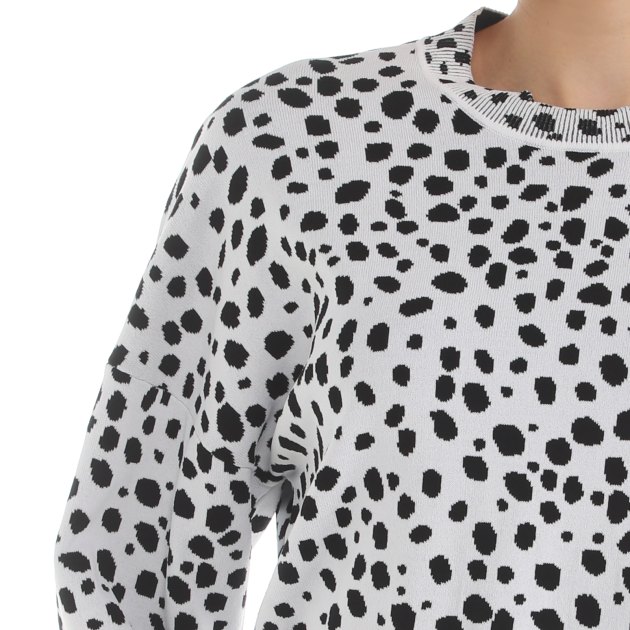 Женский джемпер MO5CH1NO JEANS LEO PRINT, Артикул 0922 SS24, белый | 3931950. Ракурс 3