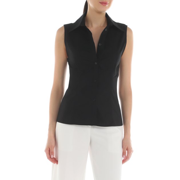 Женская рубашка без рукавов MO5CH1NO JEANS WHITE BLACK.. AND MORE, Артикул 0207, черный | 3931968. Ракурс 2