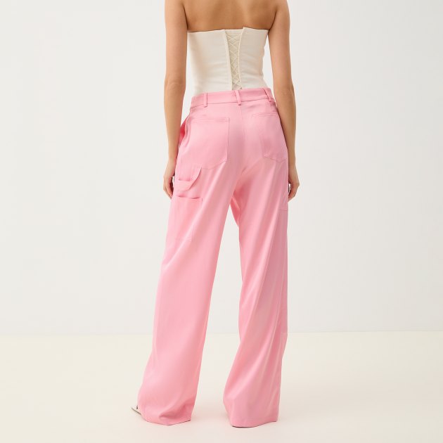 Женские брюки карго MO5CH1NO JEANS SEASONAL SOLID COLOURS, Артикул 0334, розовый | 3931987. Ракурс 4
