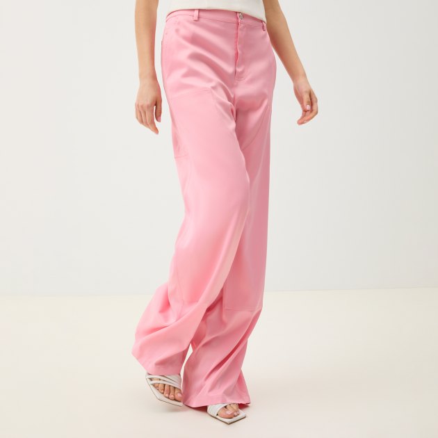 Женские брюки карго MO5CH1NO JEANS SEASONAL SOLID COLOURS, Артикул 0334, розовый | 3931987. Ракурс 5