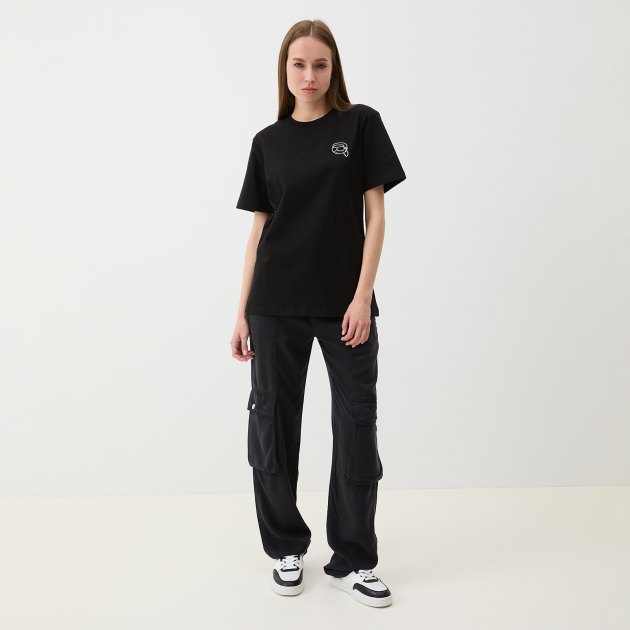 Женские брюки карго MO5CH1NO JEANS WHITE BLACK.. AND MORE, Артикул 0335 M, черный | 3931989. Ракурс 2