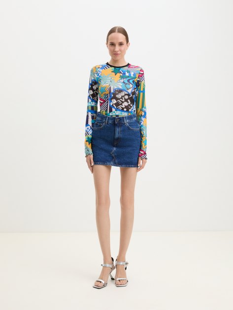 Женская юбка из денима PEPE JEANS MINI SKIRT MW, Артикул PL901123HT2, синий | 3936867. Ракурс 2 Женская юбка из денима PEPE JEANS MINI SKIRT MW, Артикул PL901123HT2, синий | 3936867. Ракурс 2