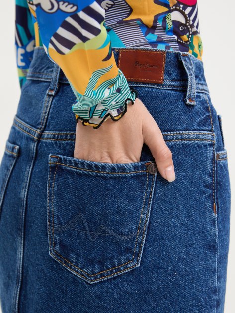 Женская юбка из денима PEPE JEANS MINI SKIRT MW, Артикул PL901123HT2, синий | 3936867. Ракурс 3 Женская юбка из денима PEPE JEANS MINI SKIRT MW, Артикул PL901123HT2, синий | 3936867. Ракурс 3