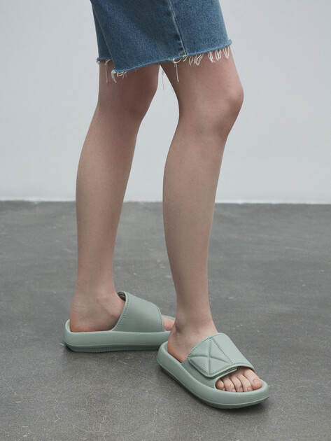 Женские сланцы TENDANCE, Артикул HVJ-Y2112029, серо-зеленый | 3943720. Ракурс 7