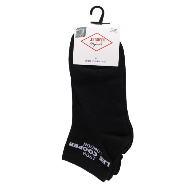 Носки и прочее LEE COOPER UNISEX 3PK MID SOCK BLACK MT2Y121380BS2LC ...