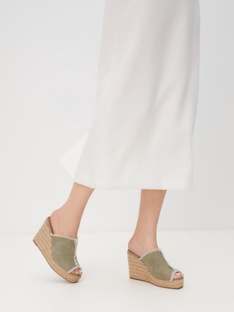 Женские сабо из денима TENDANCE, Артикул FR50-4, серо-зеленый | 3948801. Ракурс 2