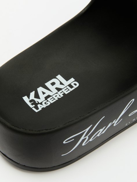 Женские сланцы KARL LAGERFELD KOBO II Hotel Logo Slide, Артикул KL86000, черный | 3971952. Ракурс 6