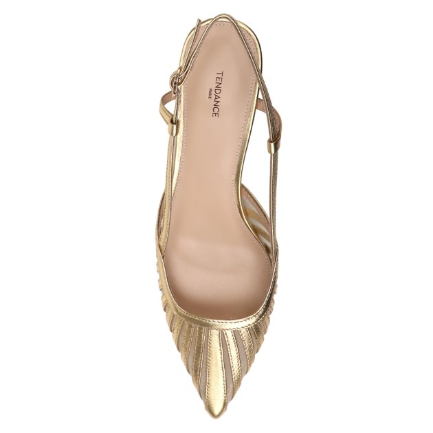 Женские туфли с открытой пяткой (слинг-бэк) TENDANCE, Артикул LT0321-109, золотой | 3972376. Ракурс 2