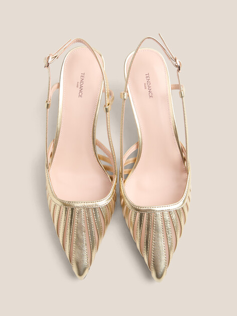 Женские туфли с открытой пяткой (слинг-бэк) TENDANCE, Артикул LT0321-109, золотой | 3972376. Ракурс 5
