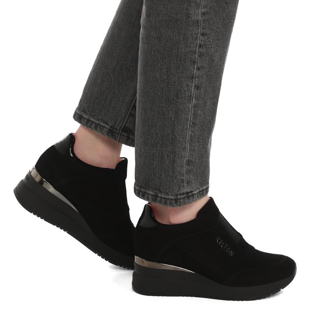 Женские кроссовки на танкетке KELTON GIOIA, Артикул AJ4111, черный | 3988269. Ракурс 4