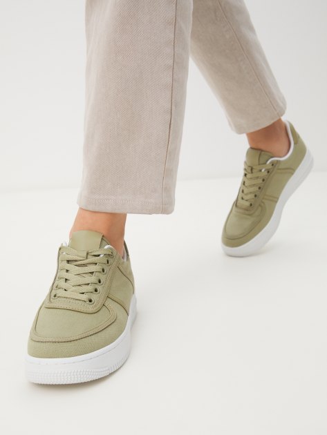 Женские кеды TENDANCE, Артикул YS-27866A-10, бежево-зеленый | 3996268. Ракурс 2