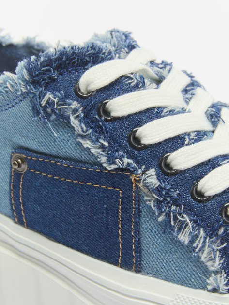 Женские кеды из денима CAFE' NOIR, Артикул DG9001, синий | 3998783. Ракурс 6