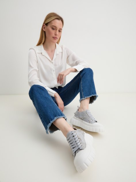 Женские кеды CAFE' NOIR, Артикул DG9003, серый | 3999930. Ракурс 2