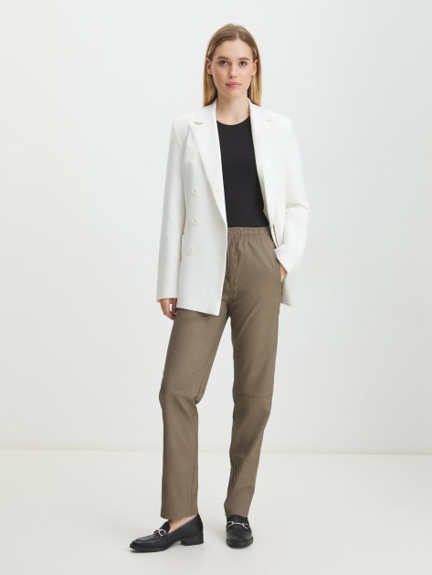Женские прямые брюки  CALZETTI NICOLE, Артикул NICOLE, серо-коричневый | 4000096. Ракурс 2