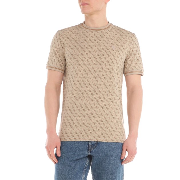 Мужская футболка GUESS MARSHALL T-SHIRT, Артикул Z2YI05J1314, бежевый | 4001428. Ракурс 2