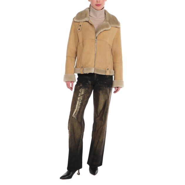 Женская дубленка MAISON DAVID AMELIA_DF, Артикул AMELIA_DF, бежевый | 4005101. Ракурс 9