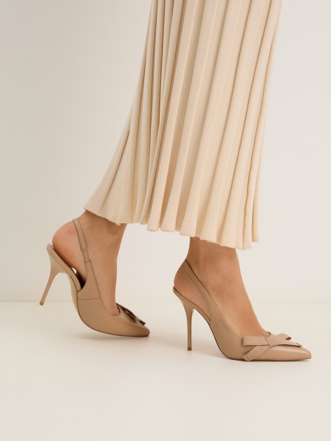 Женские туфли с открытой пяткой (слингбэк) TENDANCE, Артикул RL722-1A, бежевый | 4011985. Ракурс 2