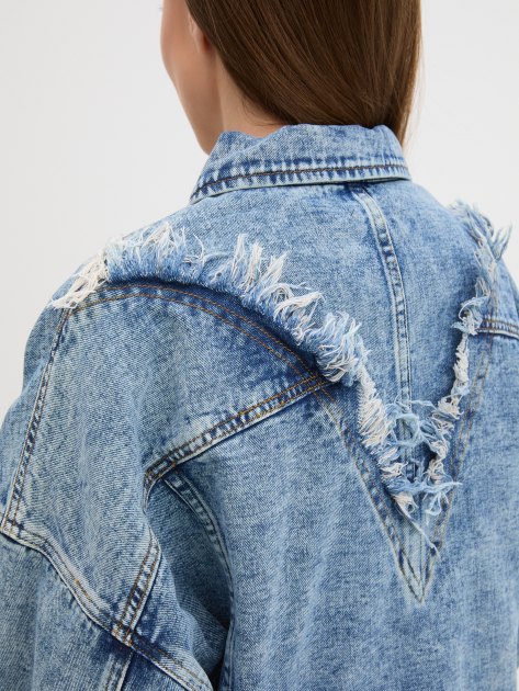 Женская джинсовая куртка MAISON DAVID, Артикул DX0601-2, сине-голубой | 4015104. Ракурс 3