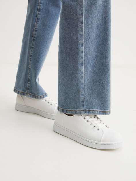 Женские кеды из денима TENDANCE, Артикул YS-38091A-10, белый | 4020338. Ракурс 2