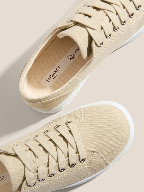 Женские кеды из денима TENDANCE, Артикул YS-38091A-10, зеленовато-бежевый | 4020348. Ракурс 4