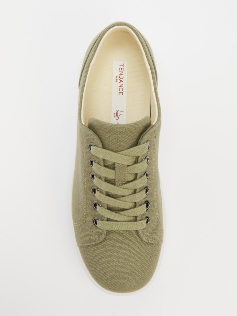 Женские кеды из денима TENDANCE, Артикул YS-38091A-10, серо-зеленый | 4020349. Ракурс 5