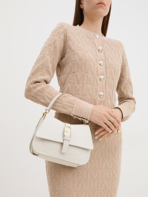 Женская сумка FURLA, Артикул FURLA FLOW MINI TOP HANDLE, бледно-серый | 4024084. Ракурс 2 Женская сумка FURLA, Артикул FURLA FLOW MINI TOP HANDLE, бледно-серый | 4024084. Ракурс 2